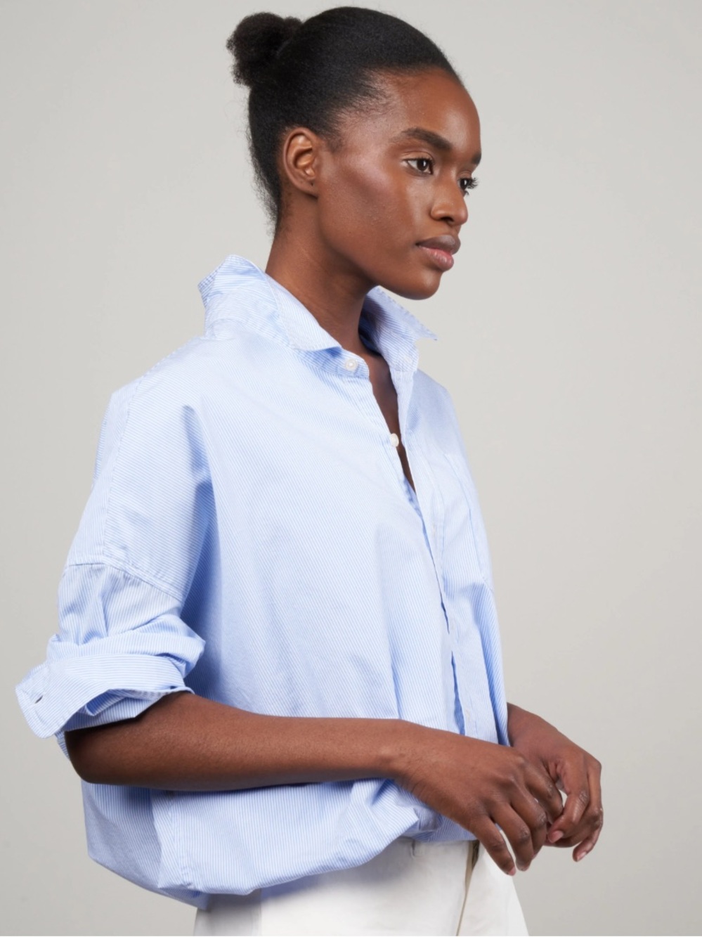 R13 Gathered Cropped Button Front Top $450 Retail NWOT - Picture 2 of 6